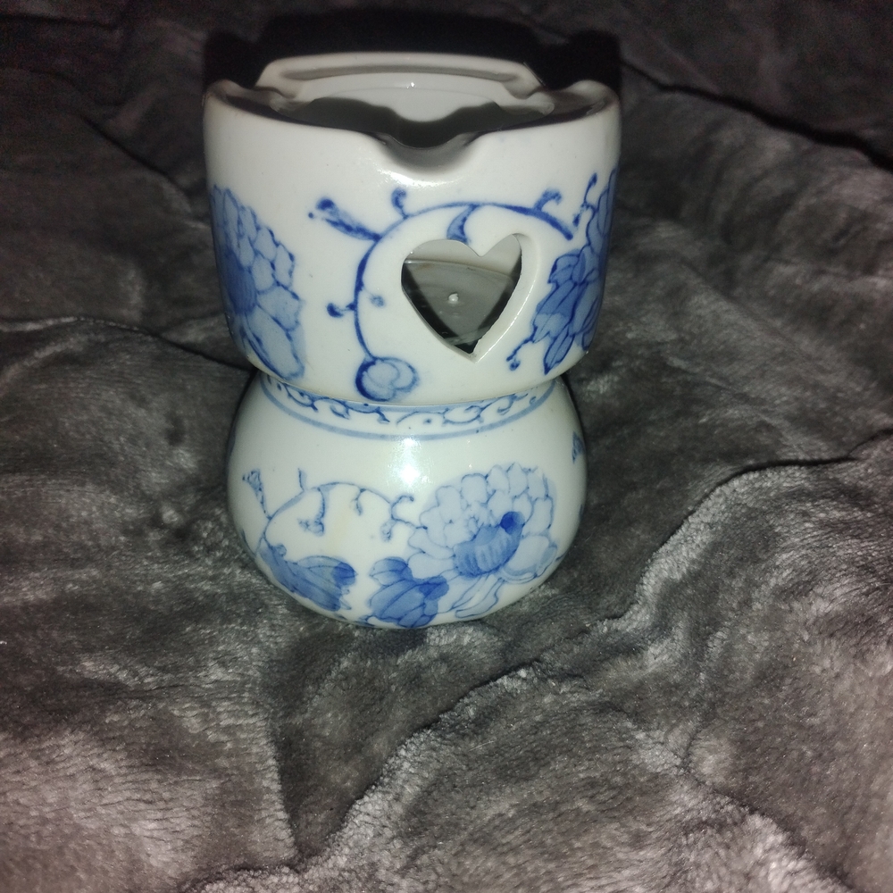 Blue and White Ceramic Candle Holder